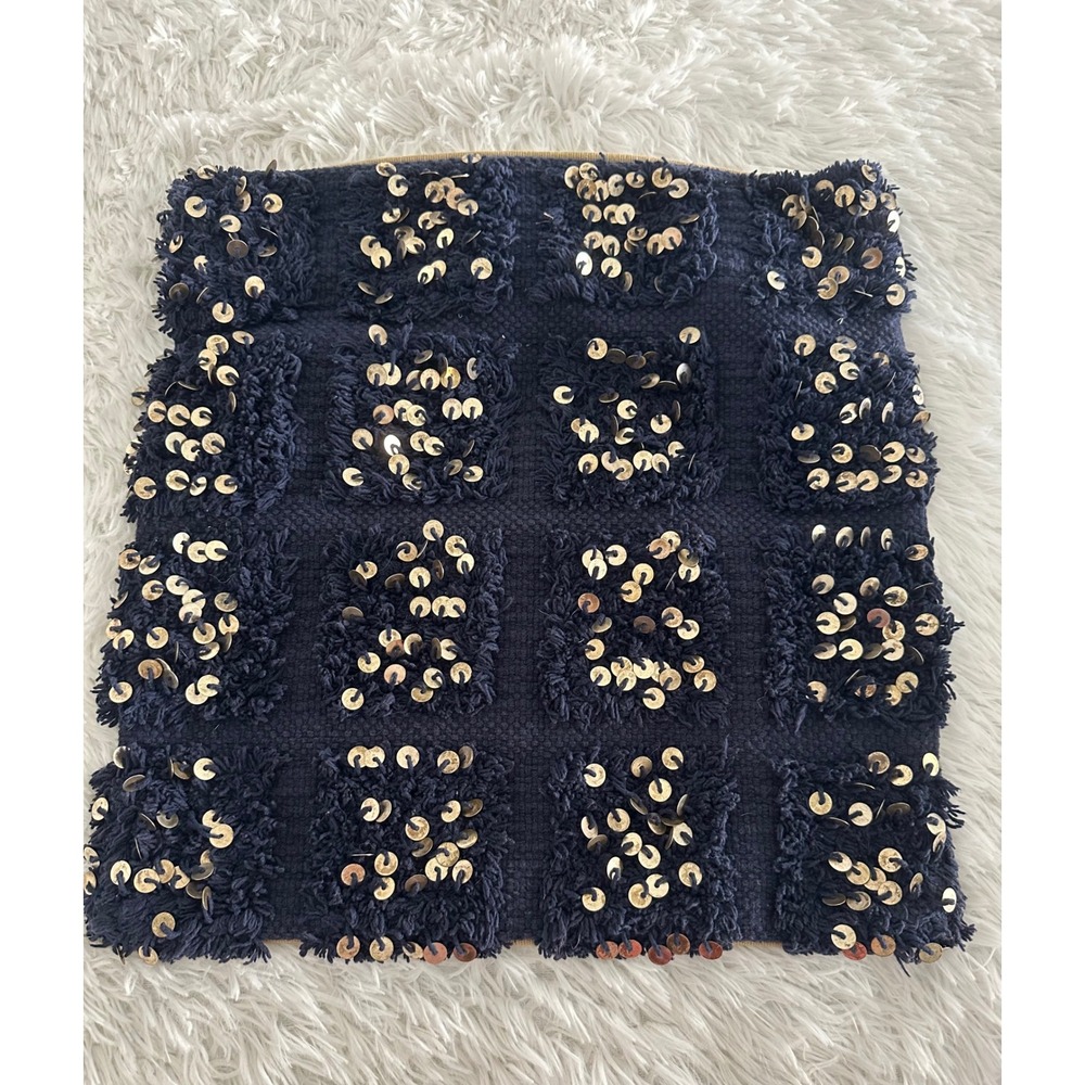 Pottery Barn Navy Blue Moroccan Pillow Cover Case